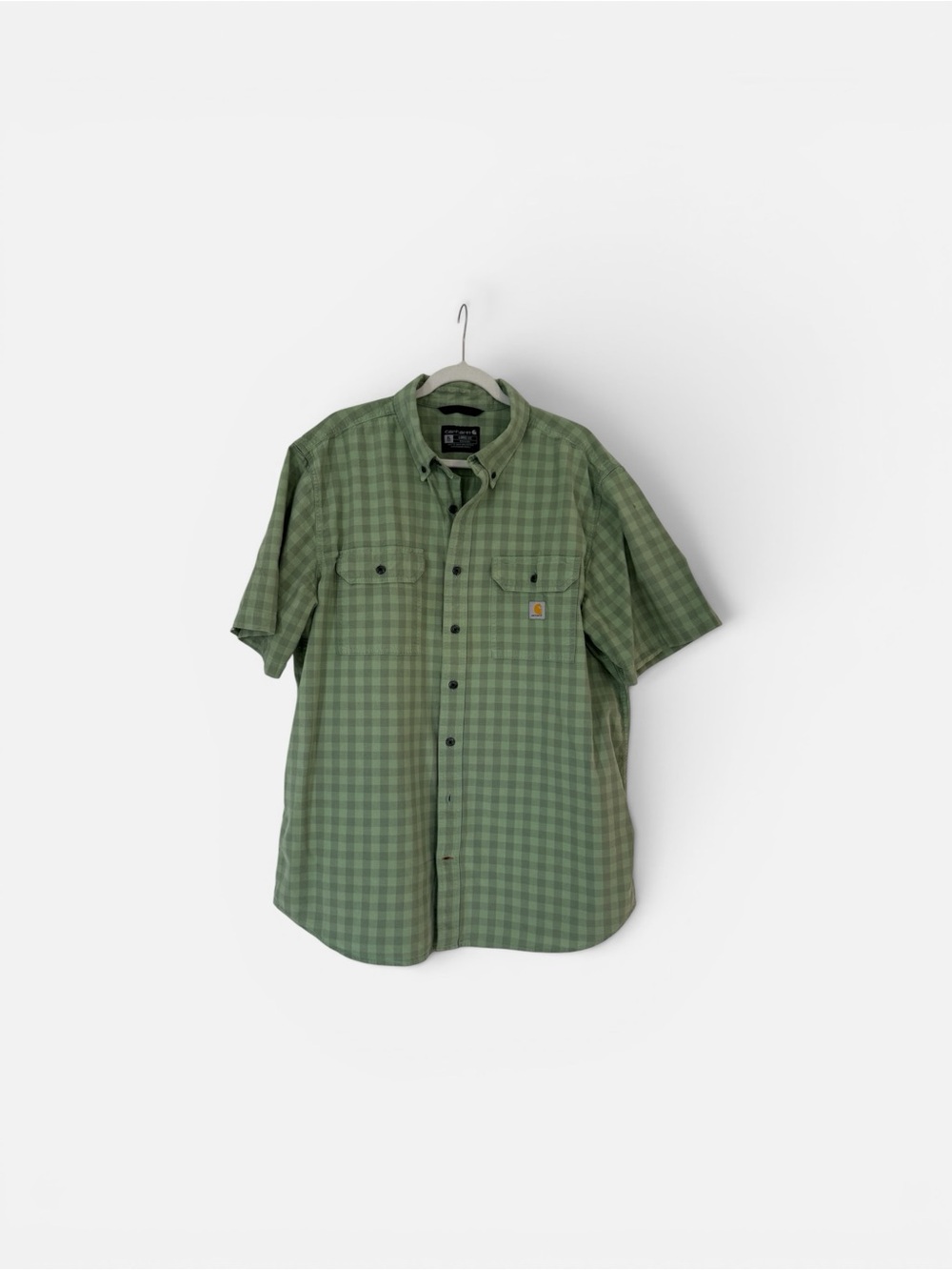 Carhartt Green Plaid Short Sleeve Button-Down Shirt